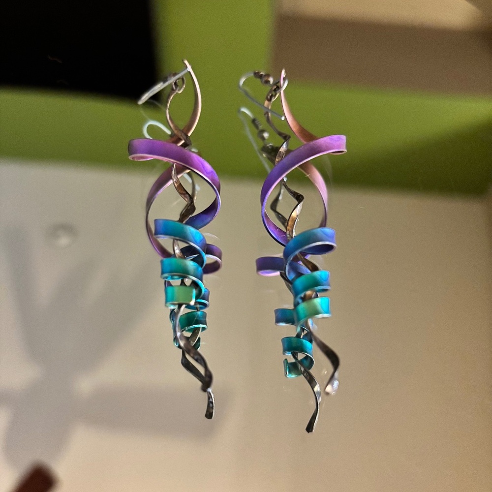 Swirl Titanium Earrings